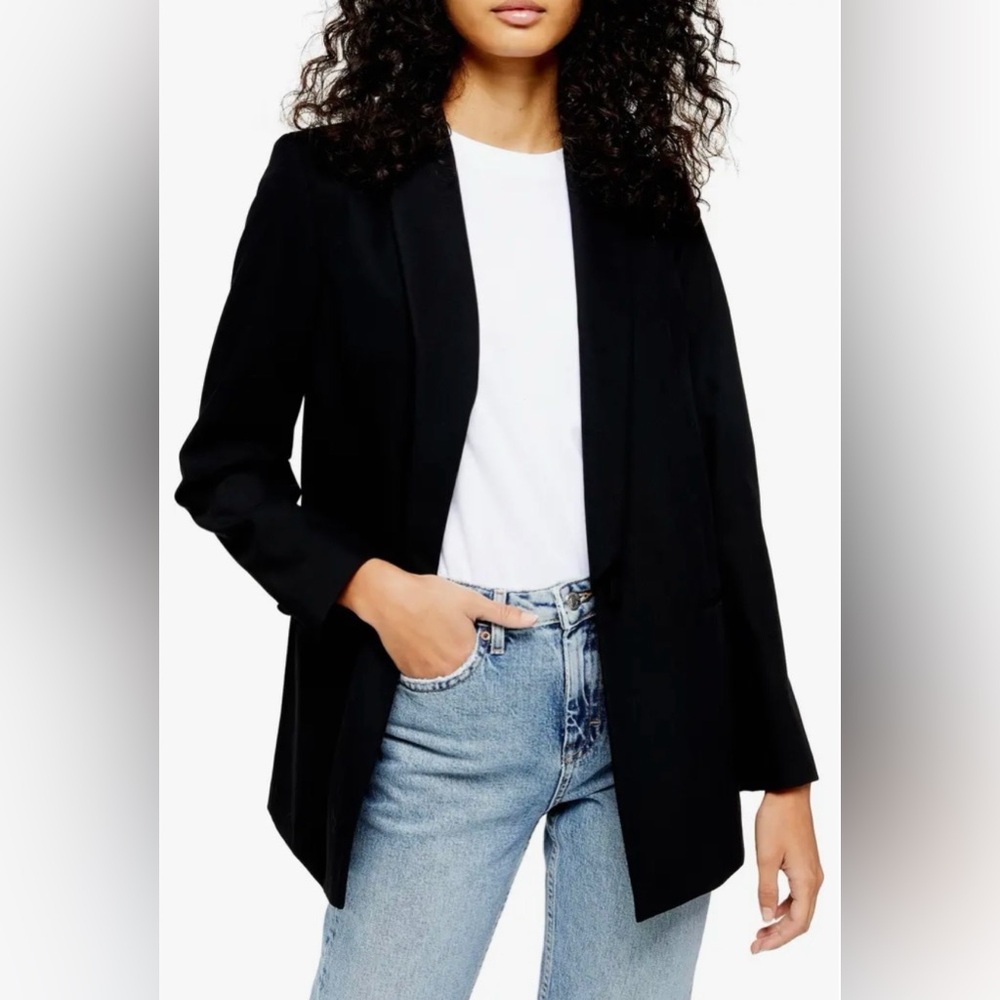 Topshop Single Breasted Longline Blazer